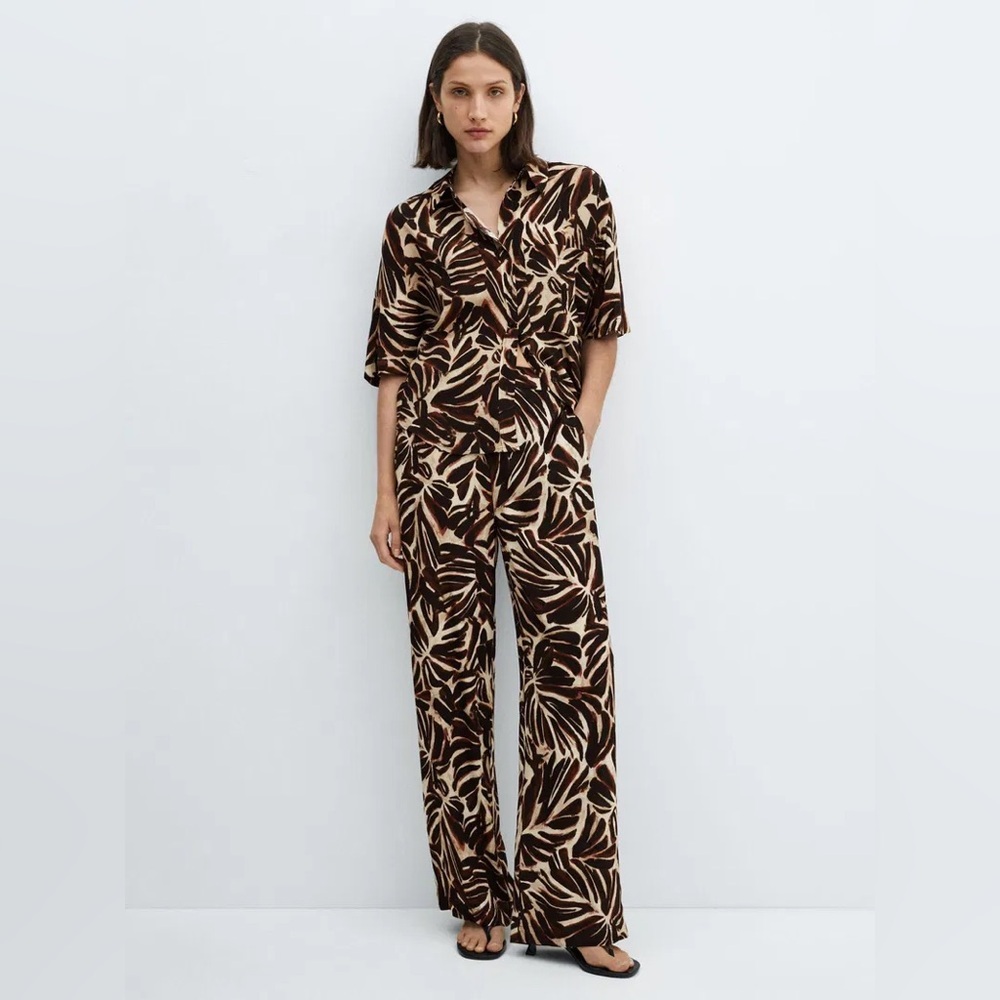 Mango Brown Co-ord set top + pants NWT